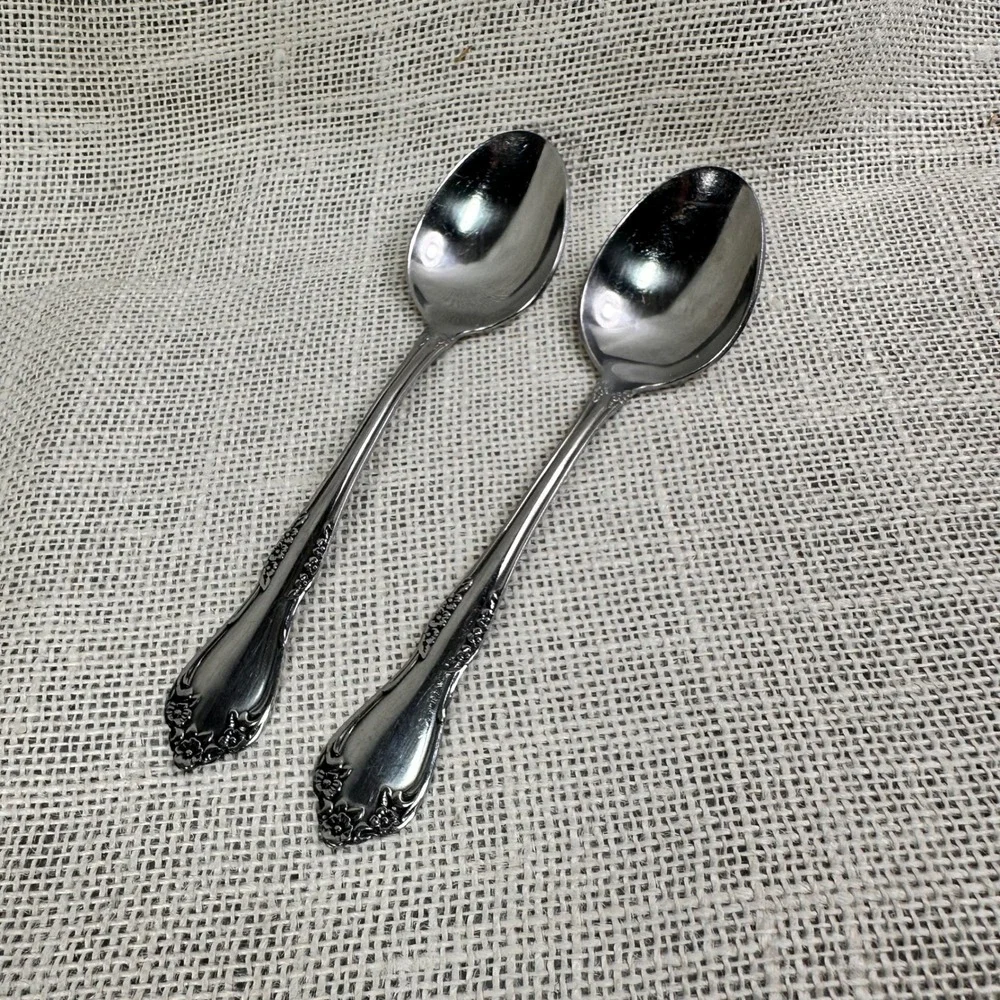 Oneida Wm A Rogers Mansfield Deluxe Stainless Tablespoons Lot of 2Flatware